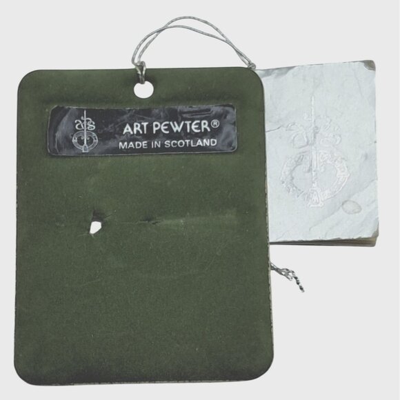 Vintage Celtic Knot Brooch Purple Glass Rhinestone Scottish Art Pewter Pin - Picture 8 of 9